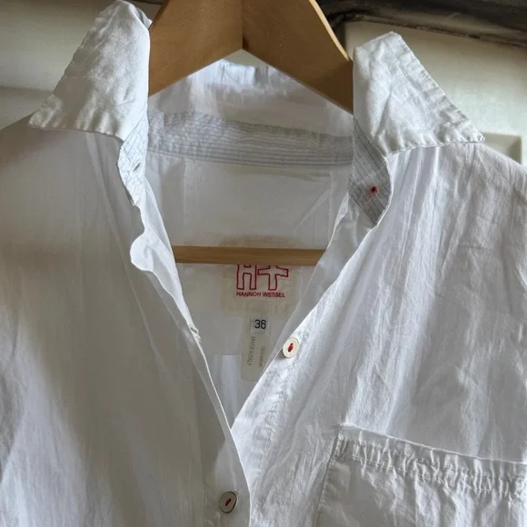 Hannoh Wessel Designer White Button-Up Shirt - Picture 5 of 11